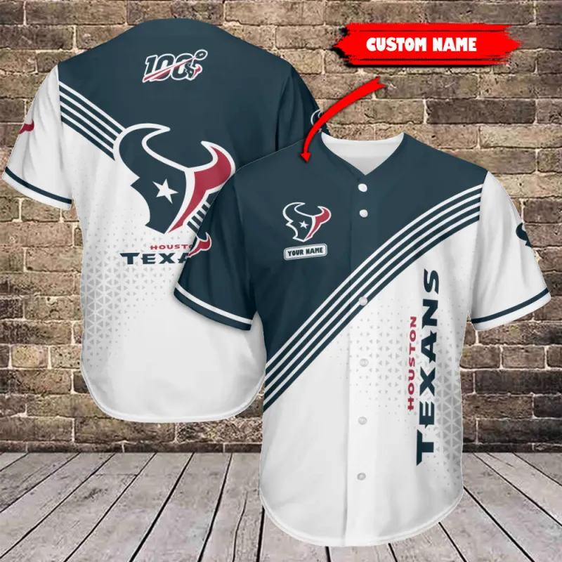 Houston Texans Personalized Baseball Jersey