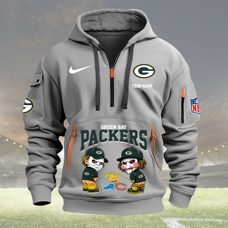 Light Gray Green Bay Packers Hoodie