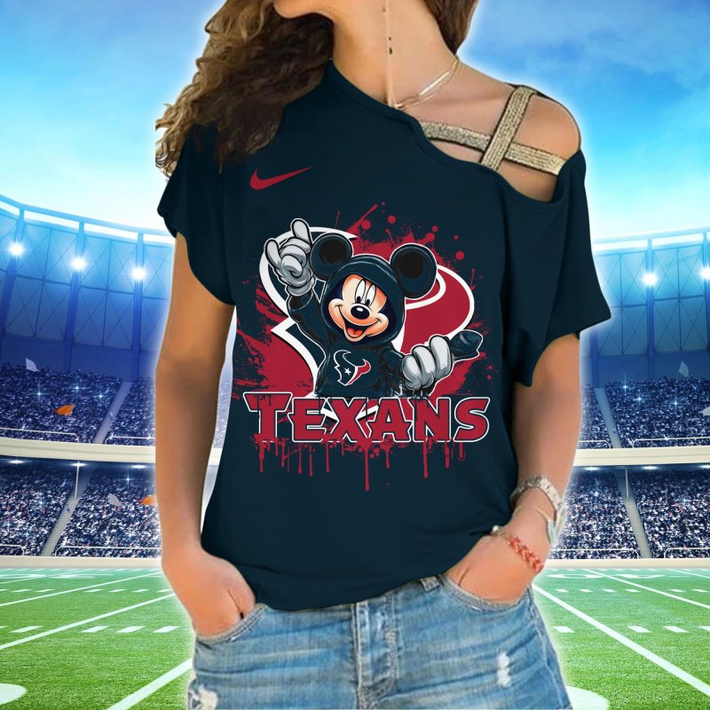 Houston Texans Women's Cross Strap Shoulder Shirt Side View