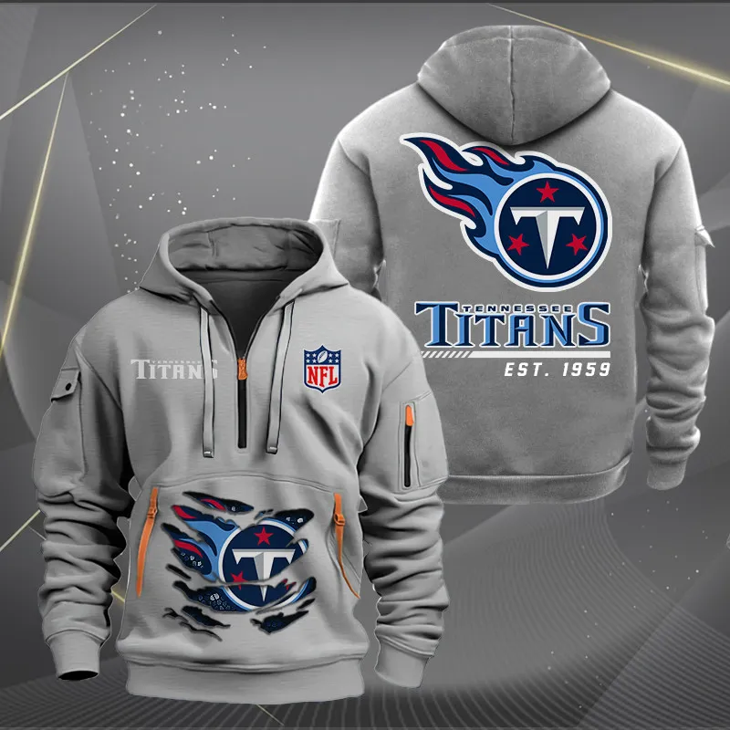 Tennessee Titans Personalized Quarter Zip Hoodie