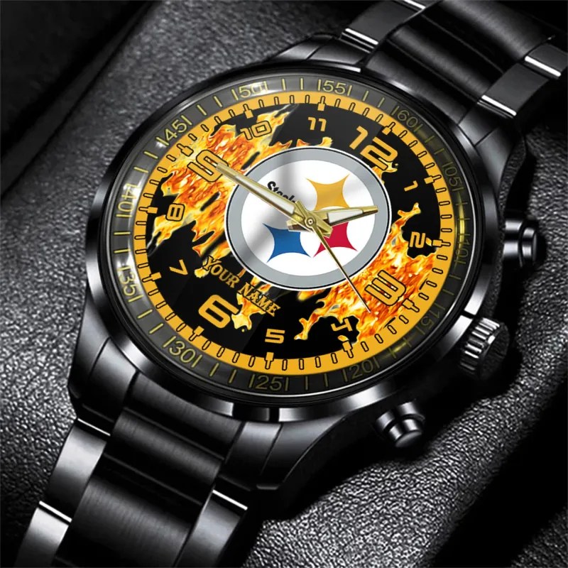 Pittsburgh Steelers Black Fashion Watch