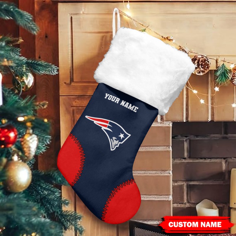 New England Patriots Personalized Christmas Socks Mockup
