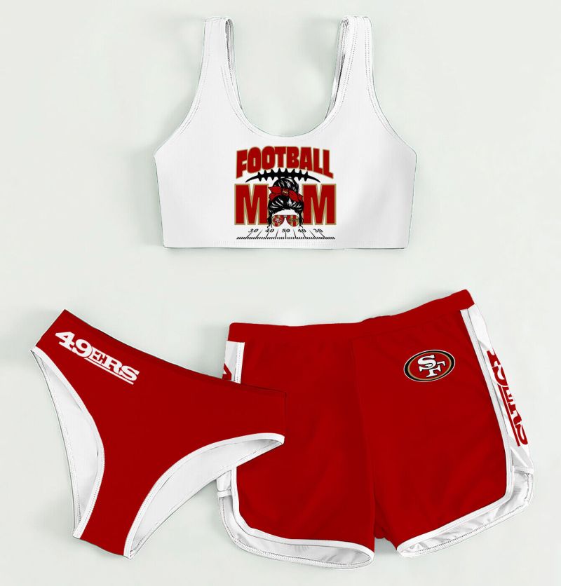 San Francisco 49ers Women's Sports Set 3-Piece Crop Tank Top Underwear Shorts