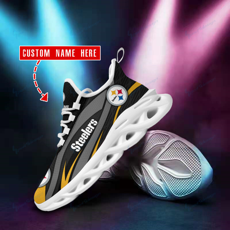 Pittsburgh Steelers Yezy Running Sneakers Side View