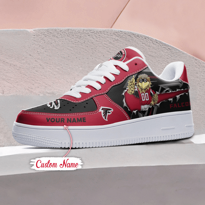 NFL Atlanta Falcons Custom Name Air Force 1 Sneaker Back View