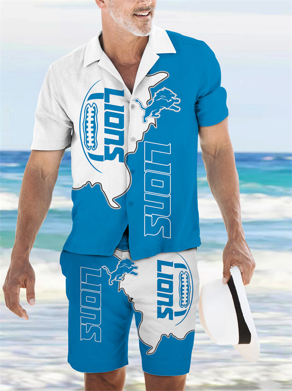 Detroit Lions Hawaiian Shirt and Shorts