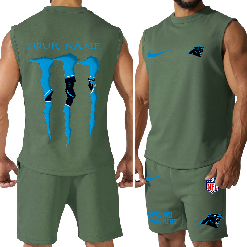 Carolina Panthers Colorful Combo Men Jersey Tank Top and Shorts 7