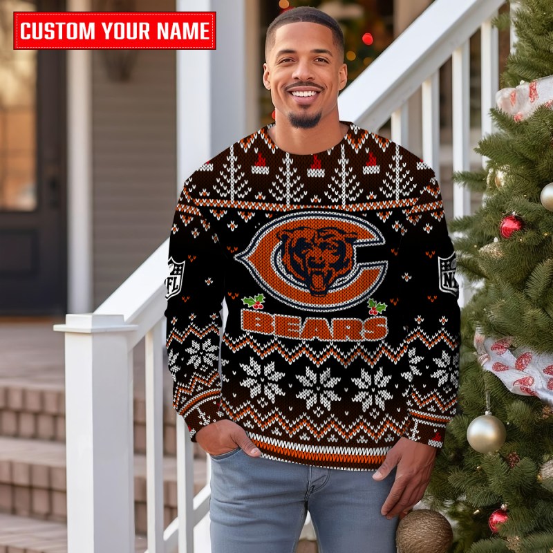 Chicago Bears Ugly Christmas Sweater Outdoor 3