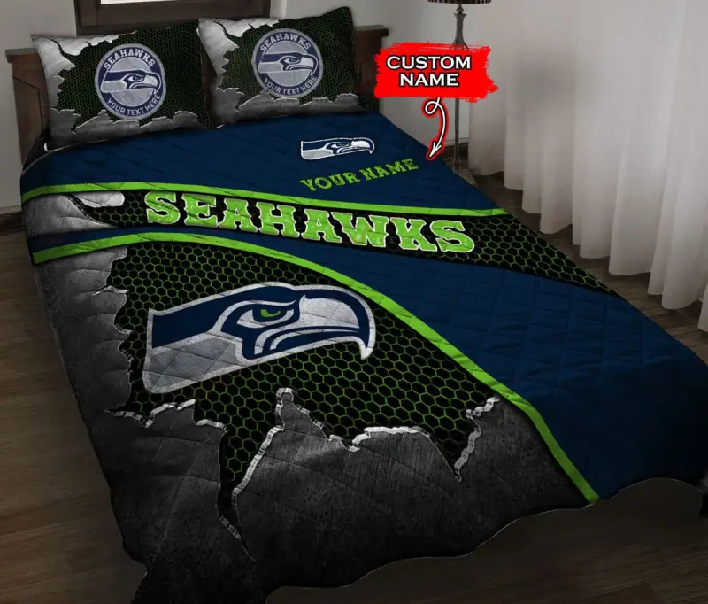 Seattle Seahawks Personalized Quilt Set