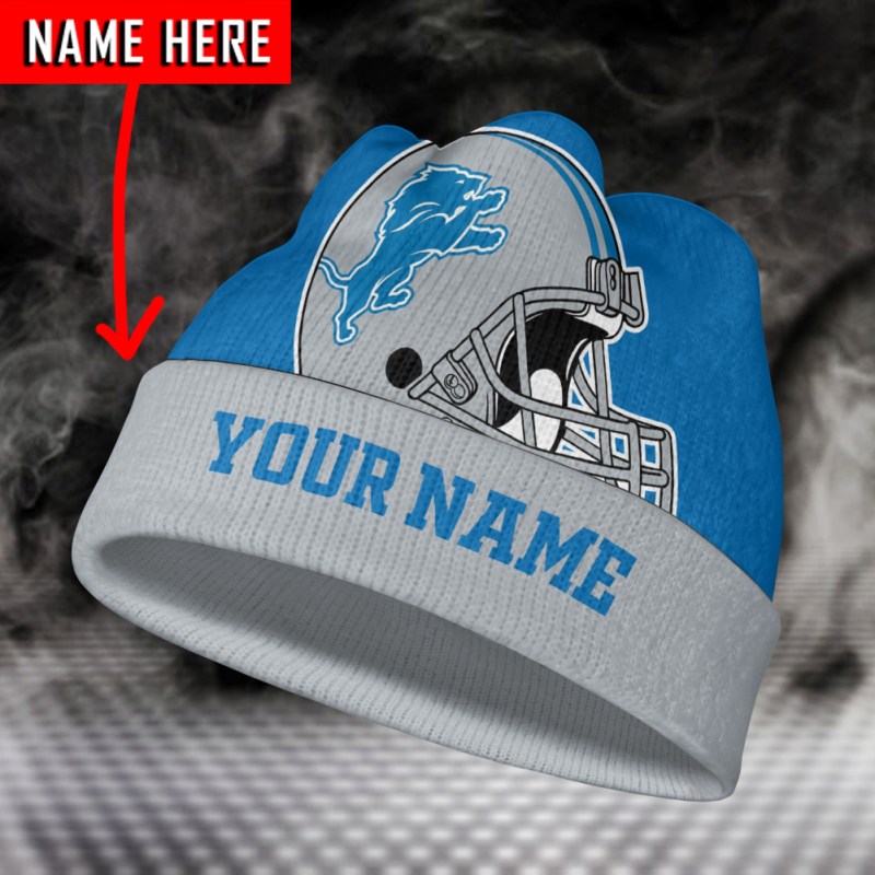 Detroit Lions Personalized Wool Beanie