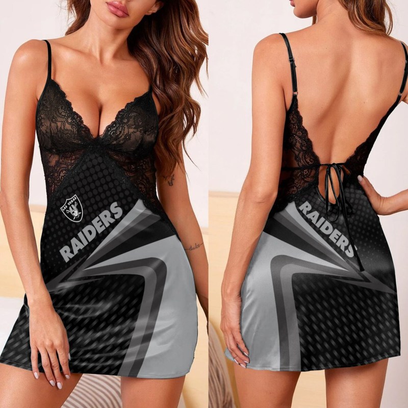 Fashionable Las Vegas Raiders Slip Dress