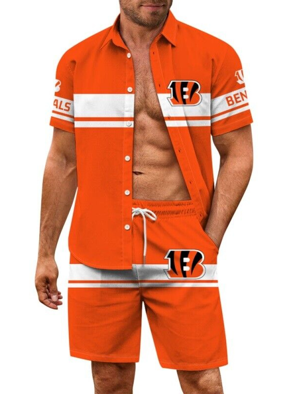 Cincinnati Bengals Hawaiian Shirt and Shorts Combo