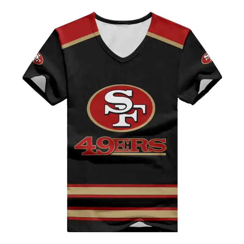 San Francisco 49ers V-neck Women T-shirt Front View