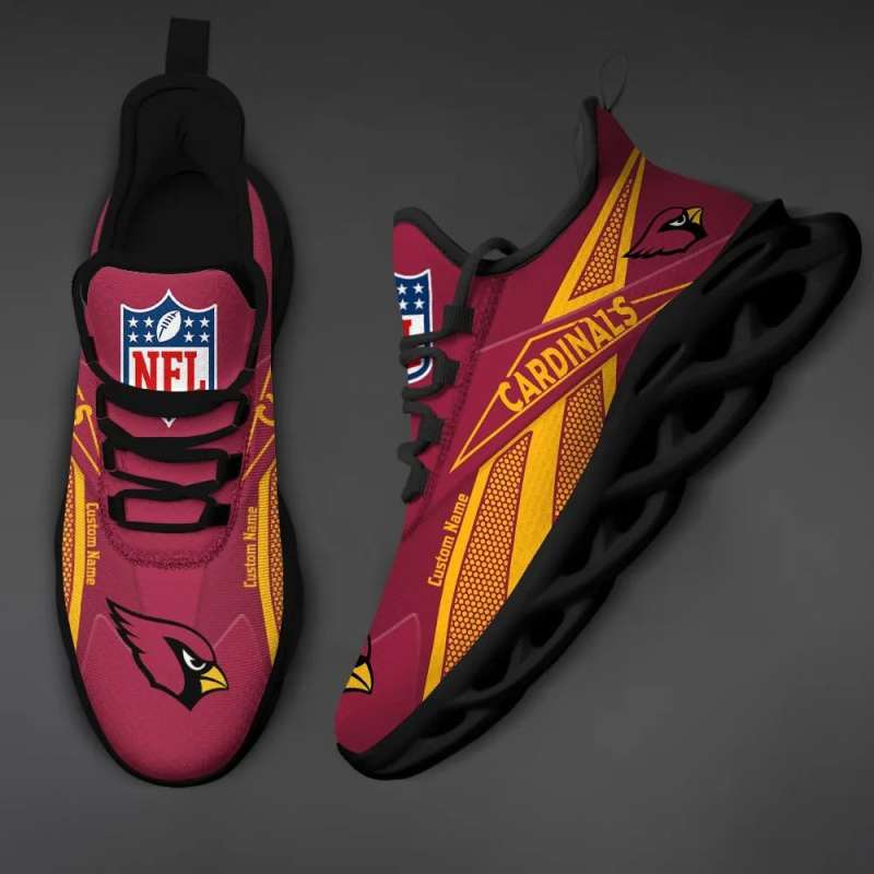 Arizona Cardinals Personalized Yezy Running Sneakers in Action