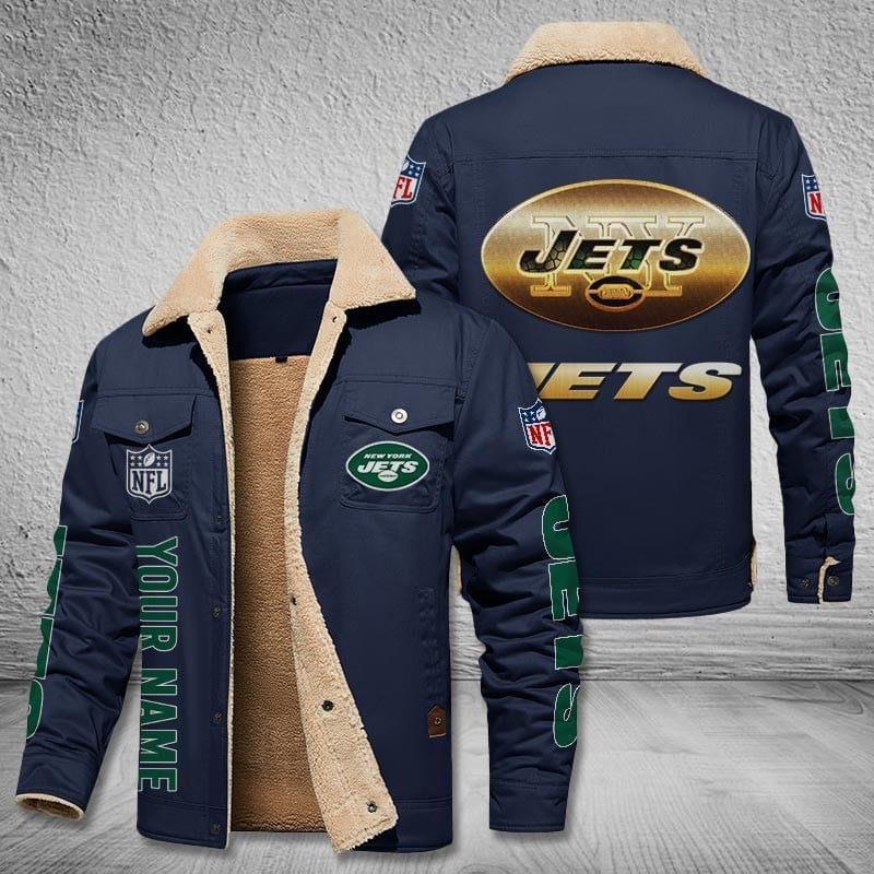 New York Jets Personalized Winter Fleece Bomber Jacket