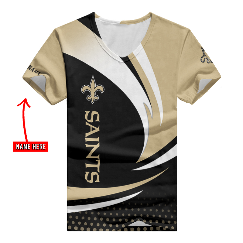 New Orleans Saints V-neck T-shirt Side View