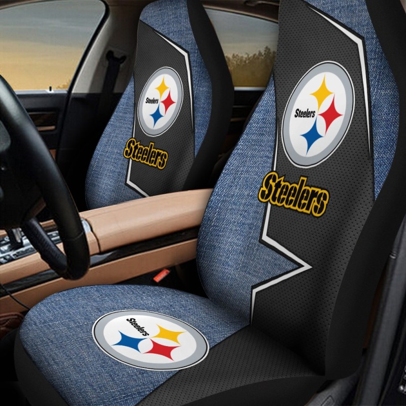 Pittsburgh Steelers Personalized Car Seat Cover Mockup 2