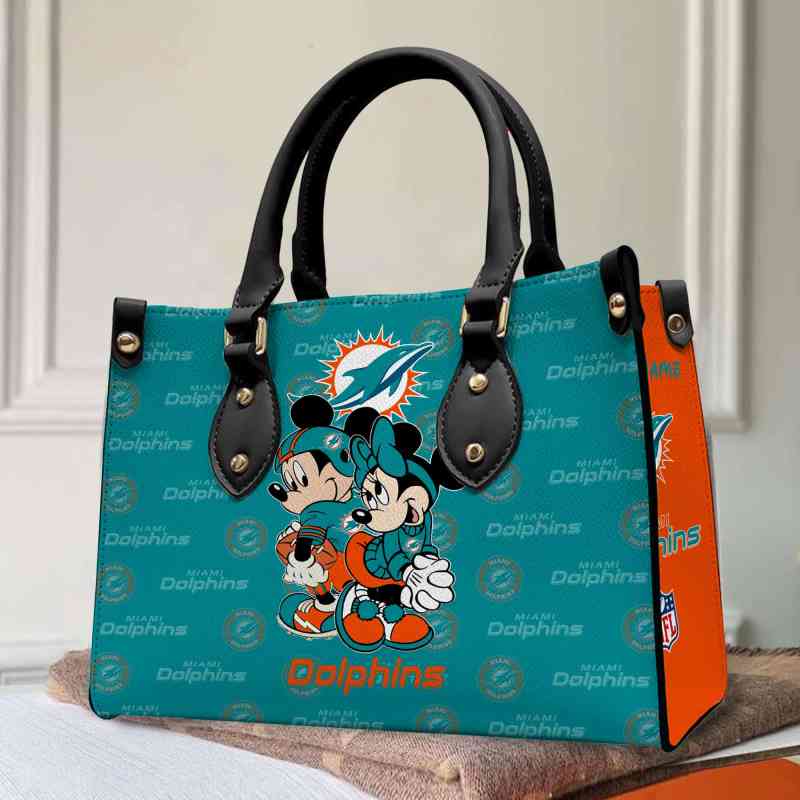 Miami Dolphins Personalized Leather Hand Bag