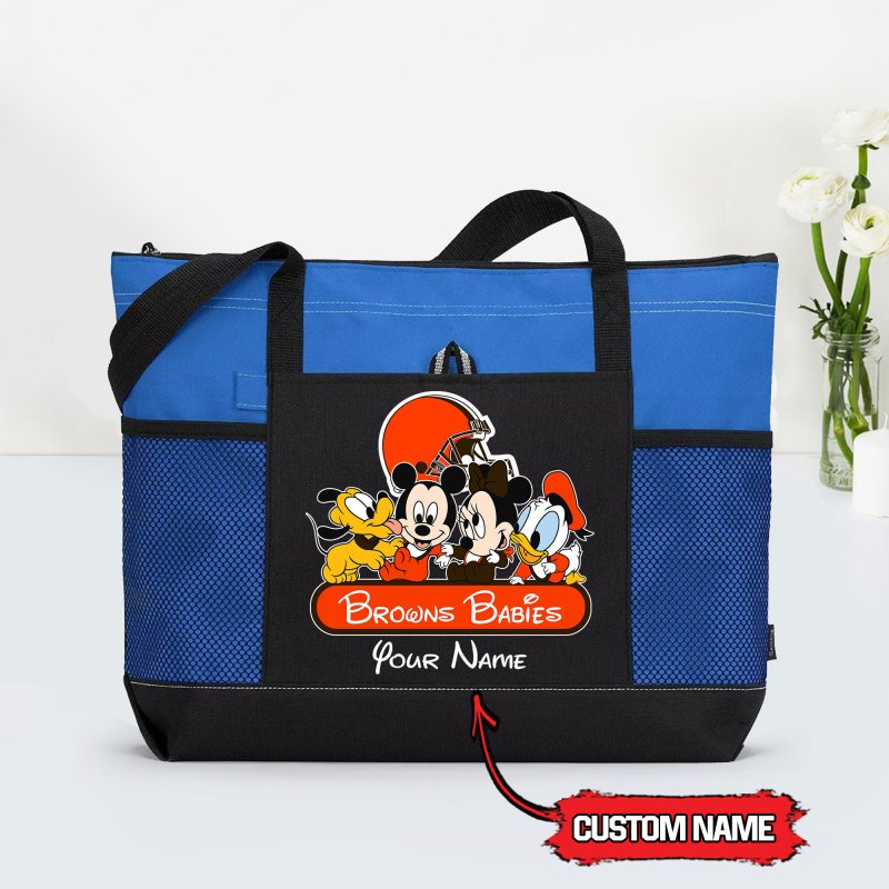 Cleveland Browns Personalized Babies Tote Bag Blue