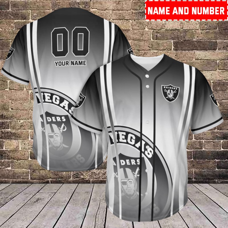 Las Vegas Raiders Personalized Baseball Jersey