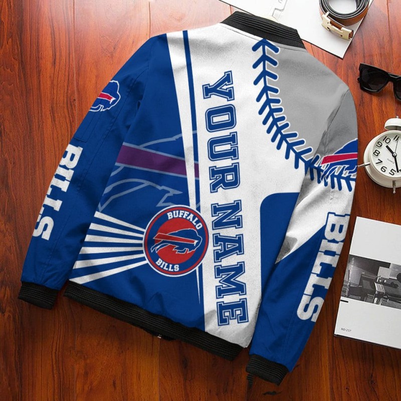 Buffalo Bills Personalized Bomber Jacket Back View