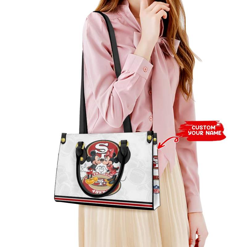 San Francisco 49ers Personalized Leather Hand Bag