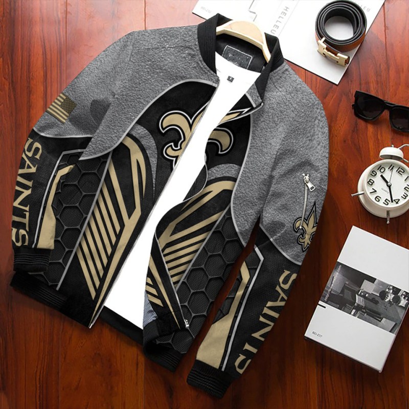 New Orleans Saints Bomber Jacket Front View