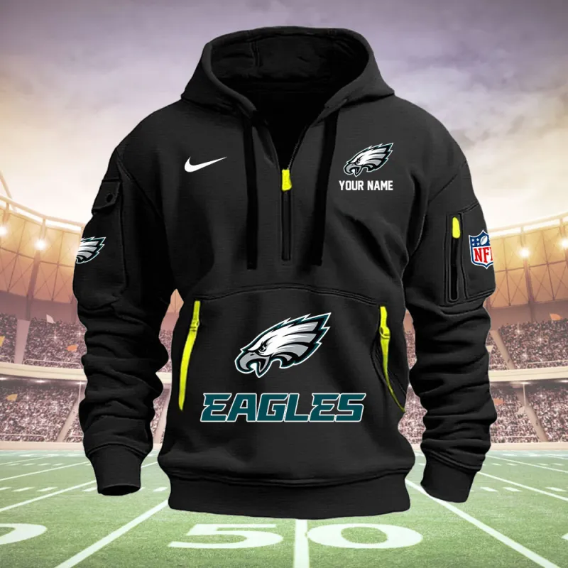 Philadelphia Eagles Personalized Quarter Zip Hoodie