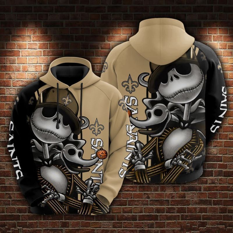 New Orleans Saints and Jack Skellington Hoodie