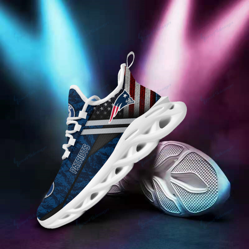 New England Patriots Yezy Running Sneakers Side View
