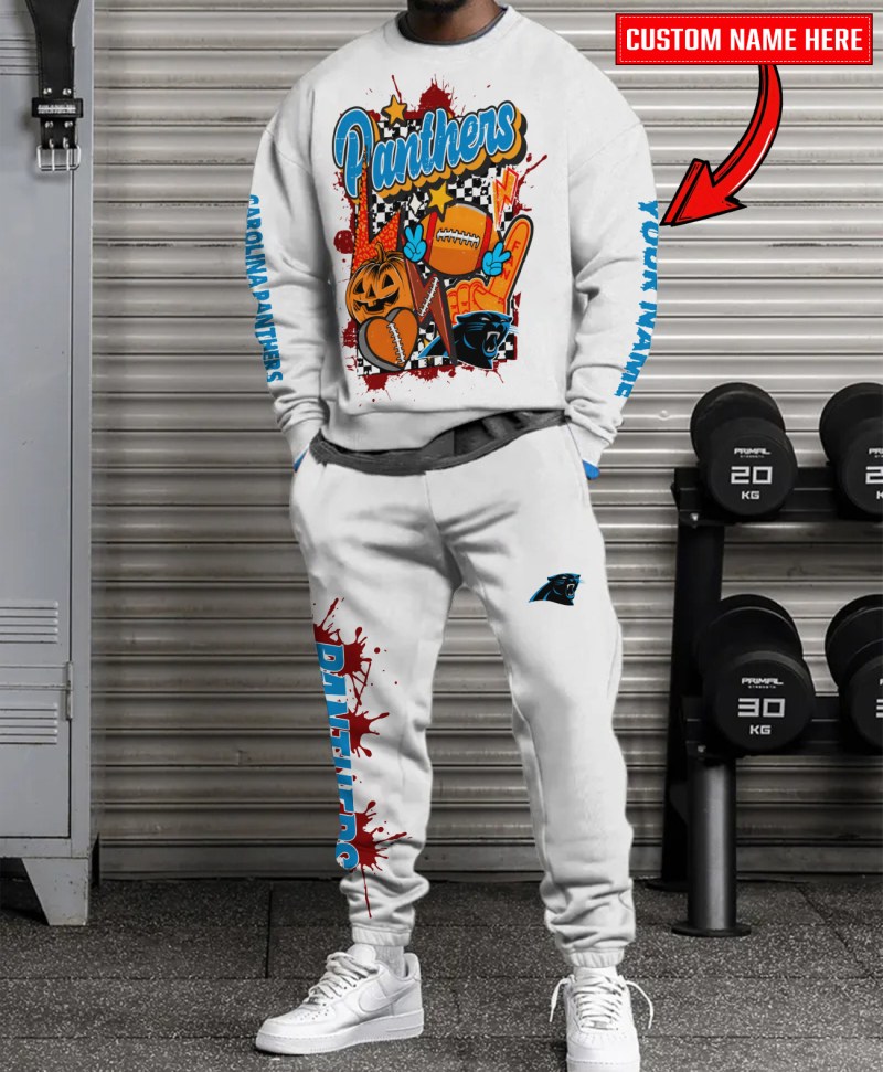 Carolina Panthers Halloween Sweatshirt and Sweatpants Set