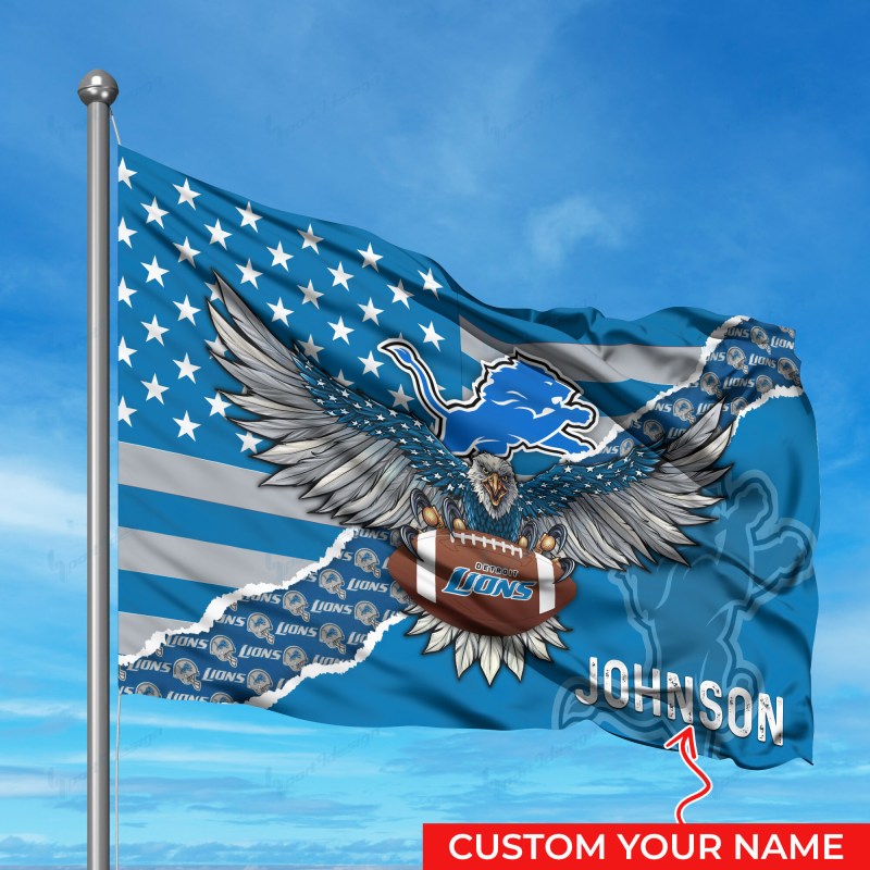 Detroit Lions Personalized Flag