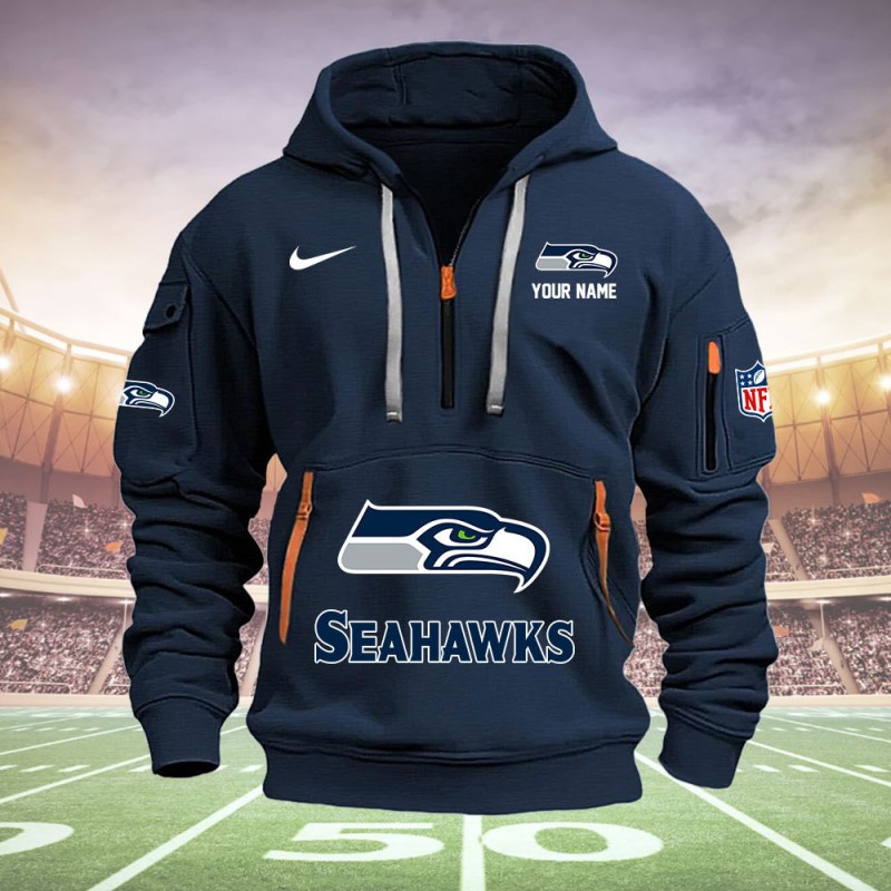 Seattle Seahawks Quarter Zip Hoodie 2