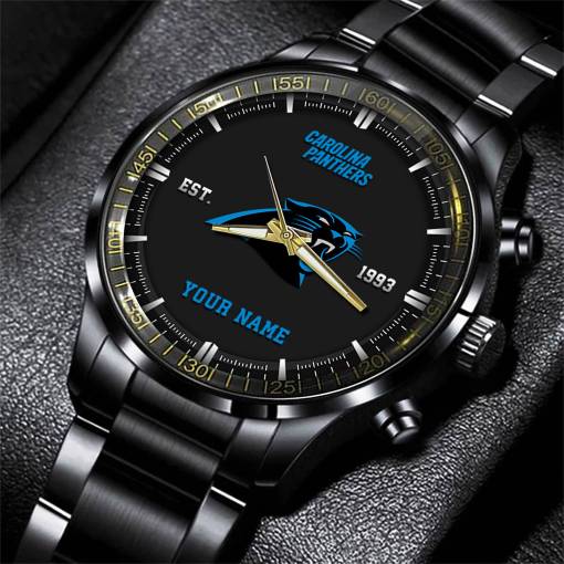Carolina Panthers Black Fashion Watch
