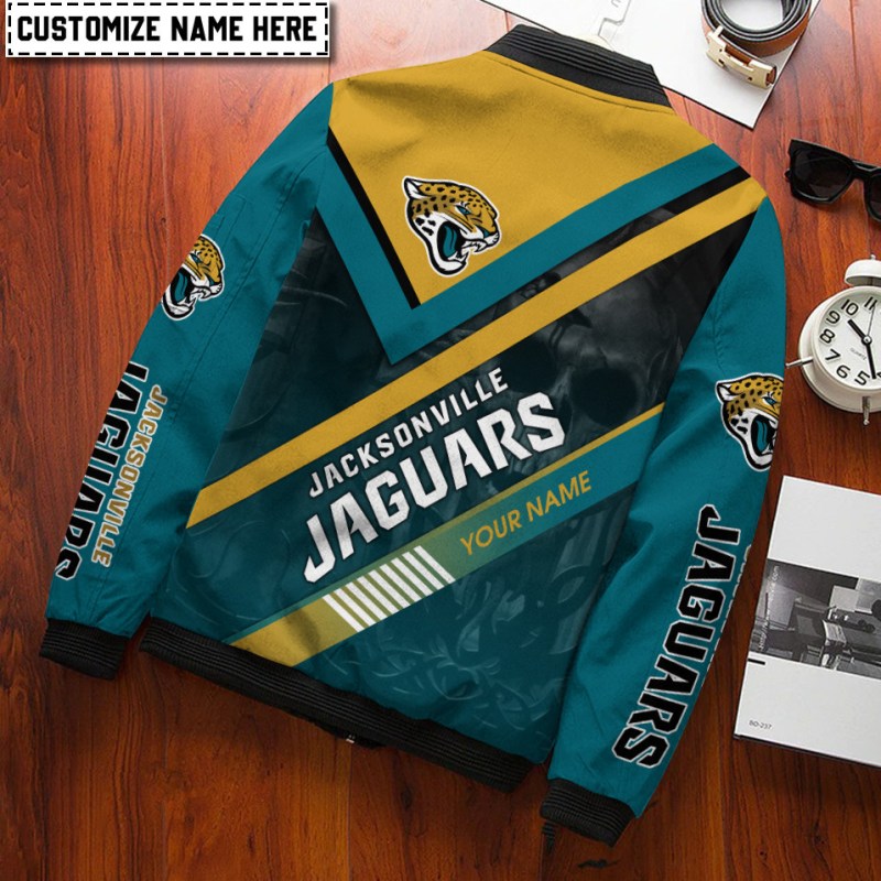 Jacksonville Jaguars Personalized Bomber Jacket Side