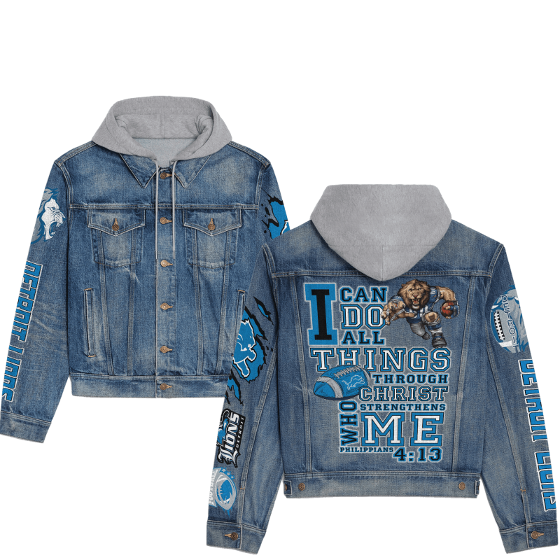 Detroit Lions Hooded Denim Jacket Image 2