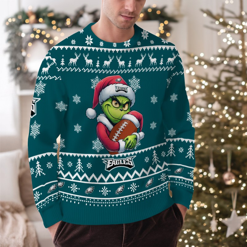 Philadelphia Eagles Ugly Christmas Sweater Outdoor View 1