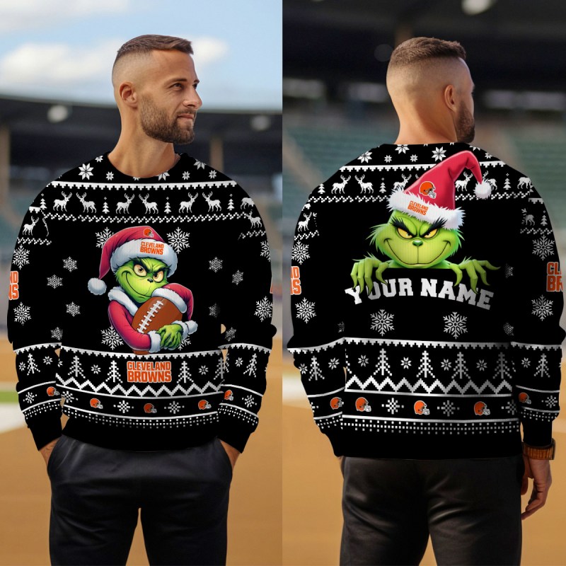Cleveland Browns Ugly Christmas Sweater Outdoor View 3