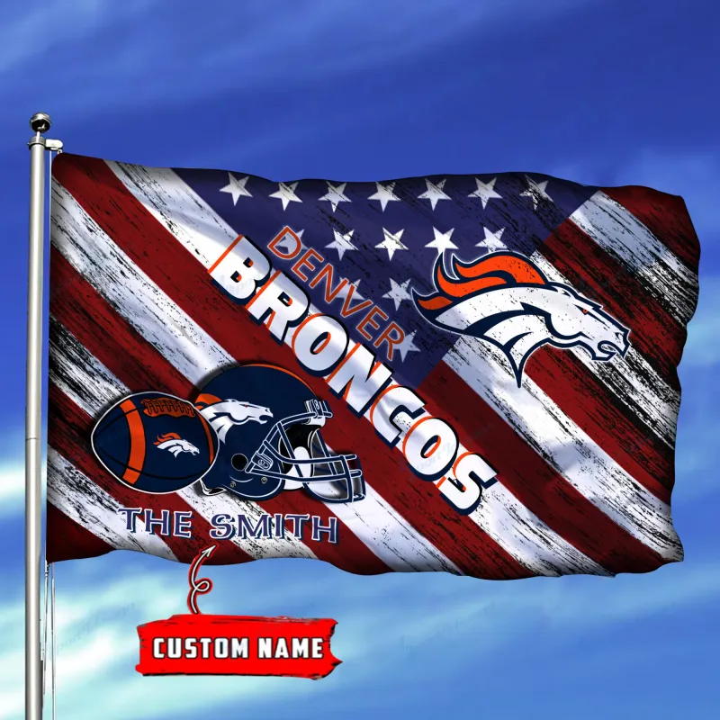 Denver Broncos Personalized Flag