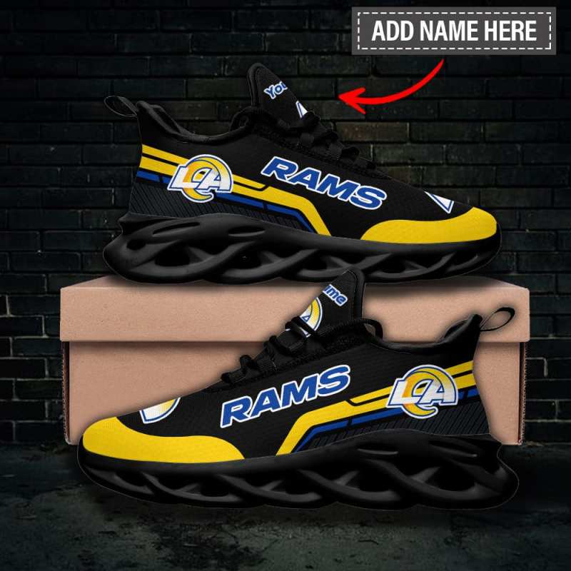 Los Angeles Rams Yeezy Sneakers Close Up