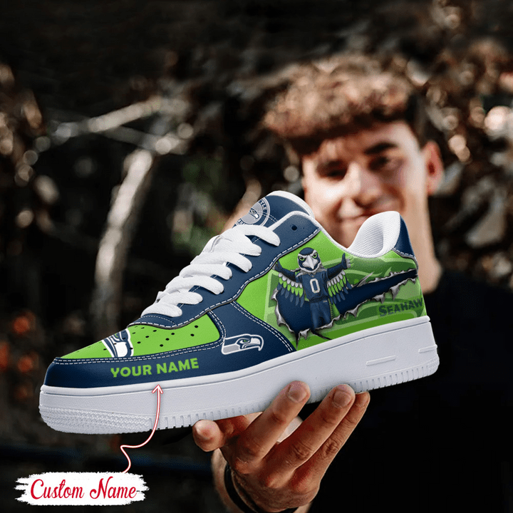 NFL Seattle Seahawks Custom Name Air Force 1 Sneaker