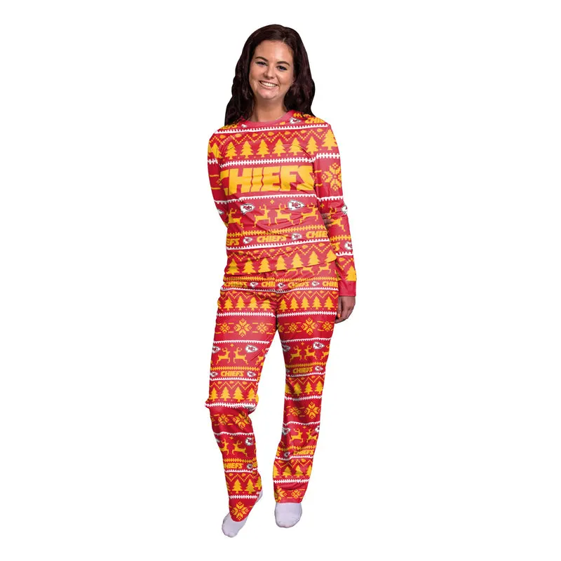 Kansas City Chiefs Family Holiday Pajamas 3