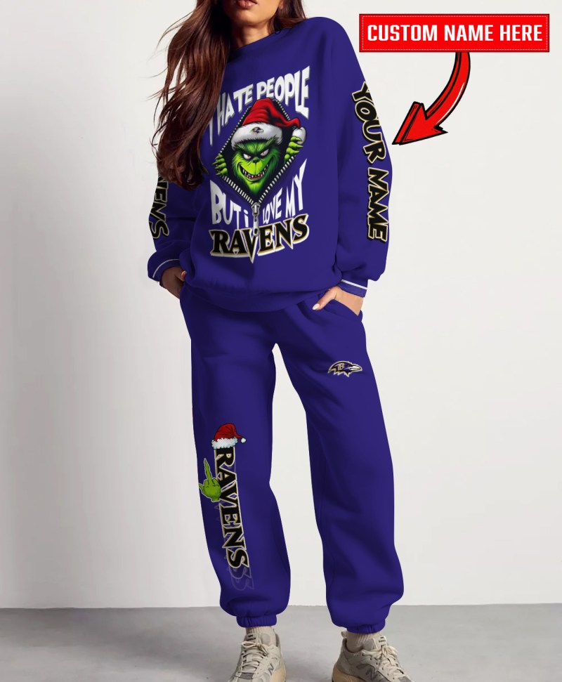 Baltimore Ravens Ugly Christmas Sweater & Sweatpants Combo