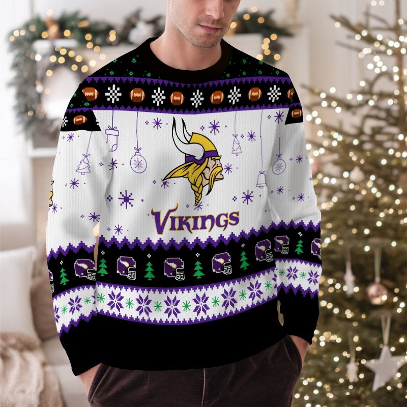 Minnesota Vikings Ugly Christmas Sweater - Outdoor 1