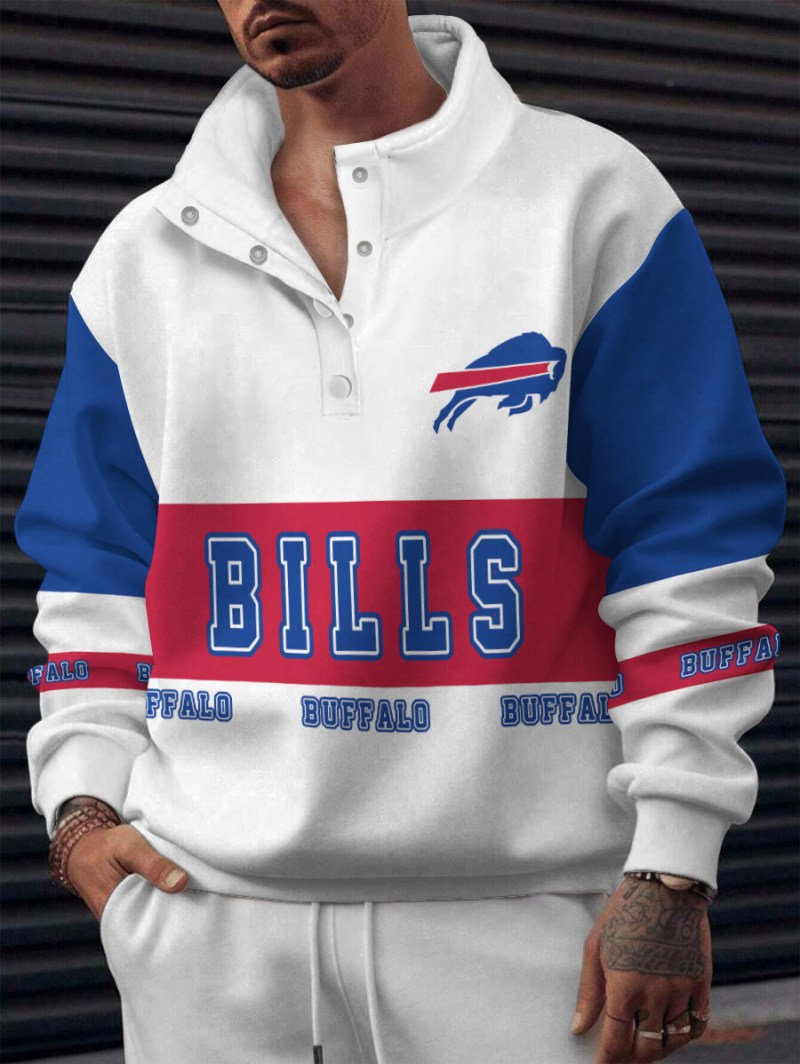 Buffalo Bills Casual Colorful Stand Collar Sweatshirt