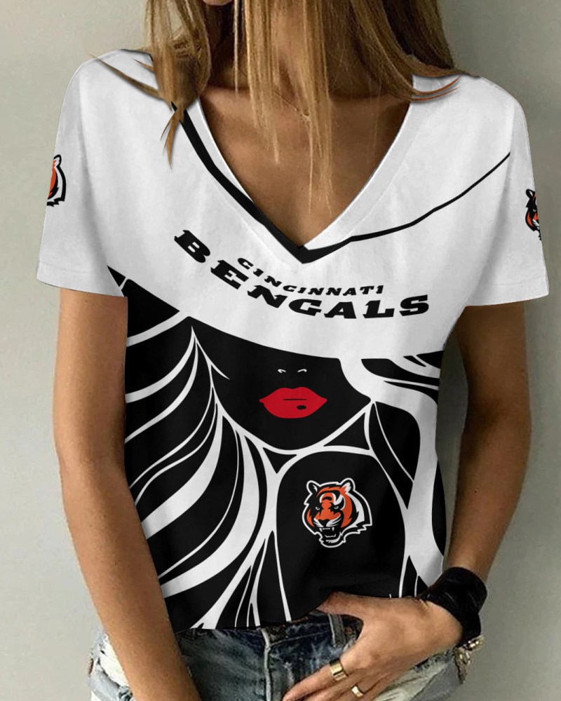 Cincinnati Bengals Summer V-Neck T-shirt