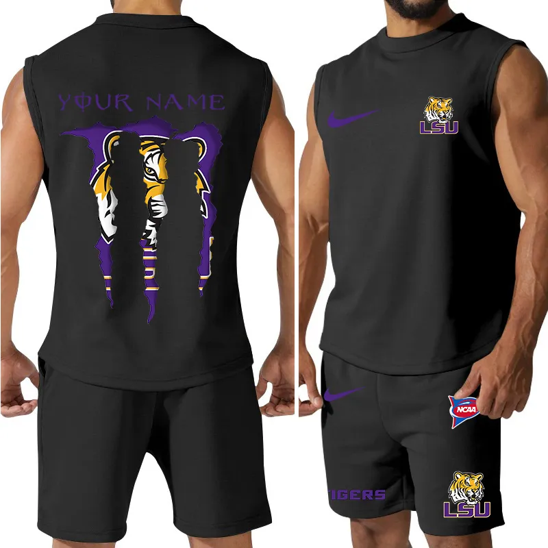 LSU Tigers Tank Top and Shorts 7