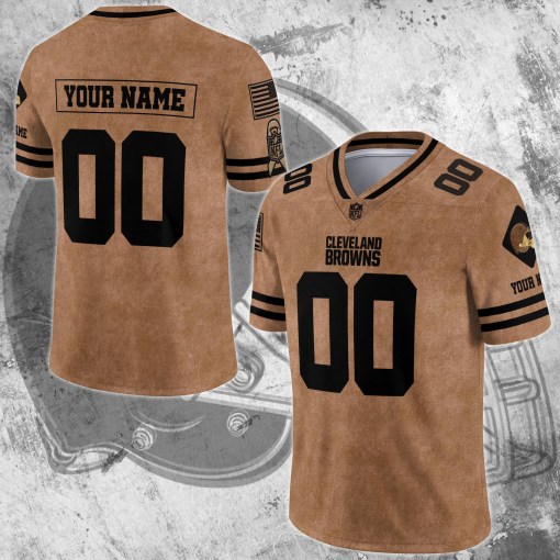 Cleveland Browns Personalized V-neck Football Jersey 1