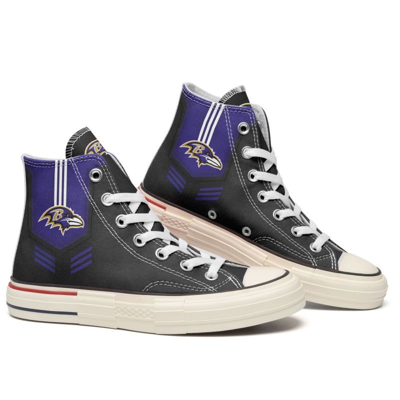 Baltimore Ravens New High Top Canvas Shoes Side View
