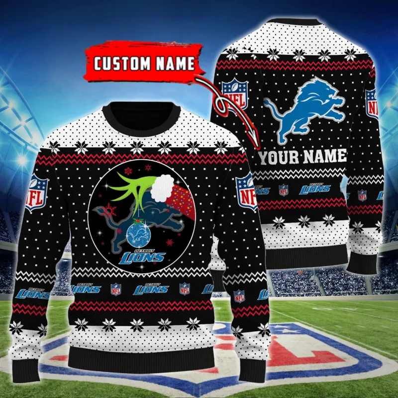 Detroit Lions Personalized Woolen Sweater